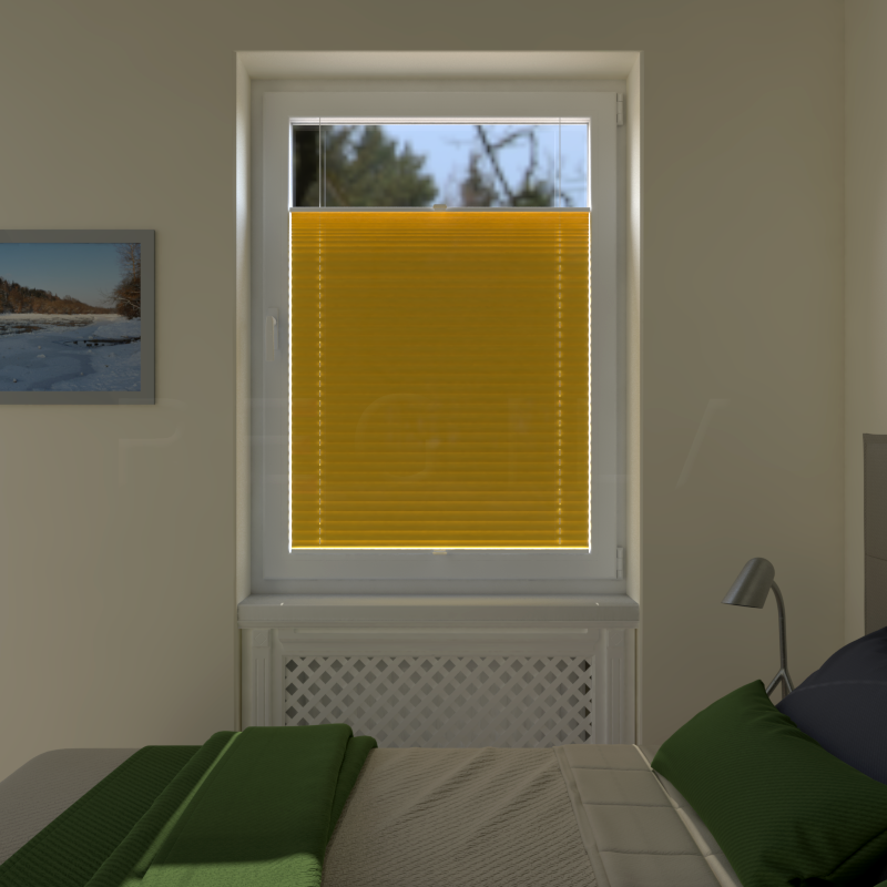 Plisuotos žaliuzės,  tekstūruotas, Geltona