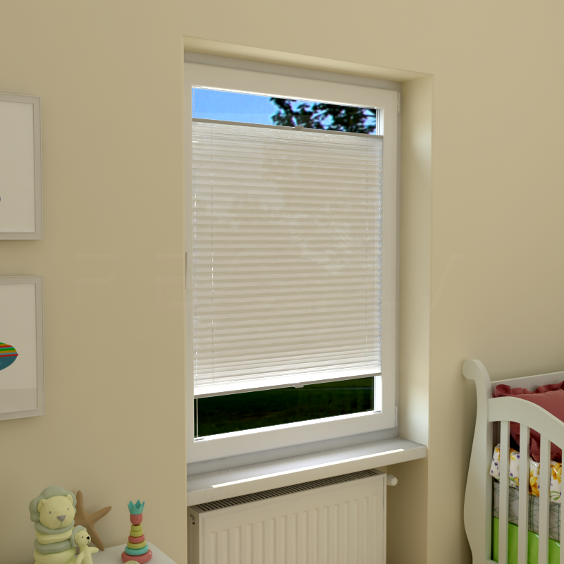 Plisuotos žaliuzės,  tekstūruotas, Balta