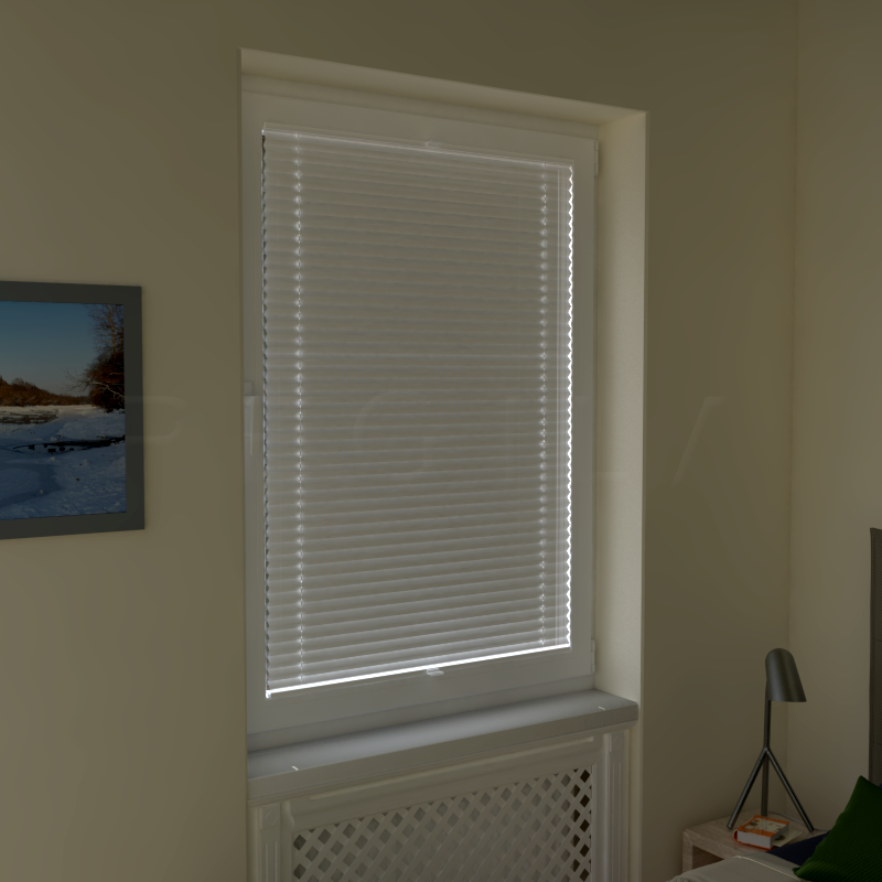 Plisuotos žaliuzės,  tekstūruotas, Balta