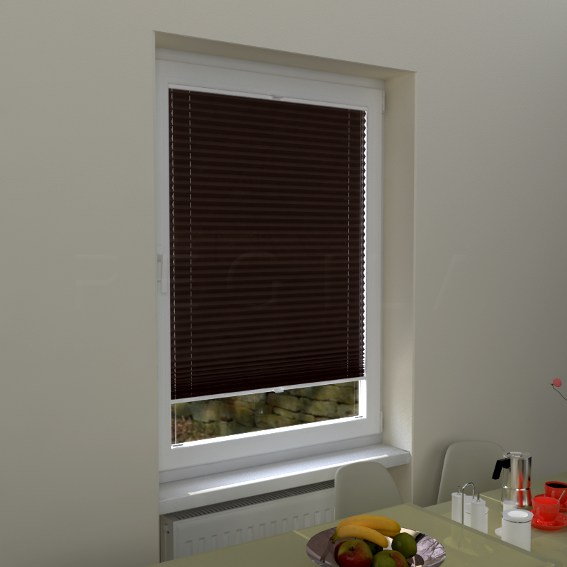 Plisuotos žaliuzės,  tekstūruotas, Ruda