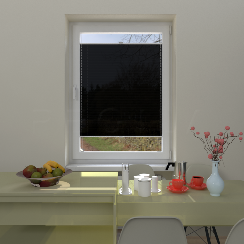 Plisuotos žaliuzės,  tekstūruotas, Juoda