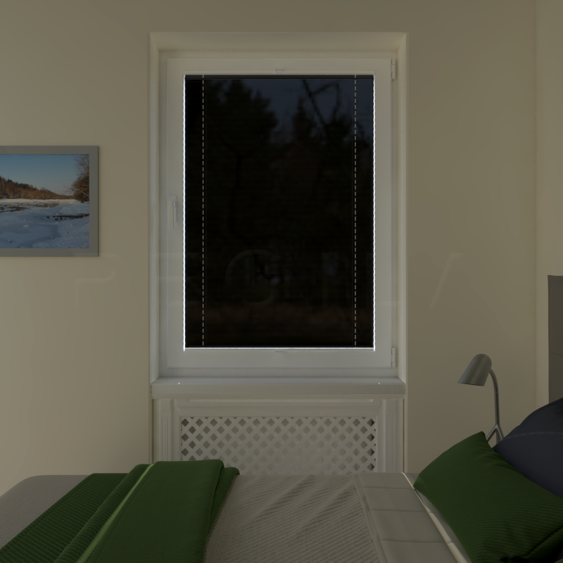 Plisuotos žaliuzės,  tekstūruotas, Juoda