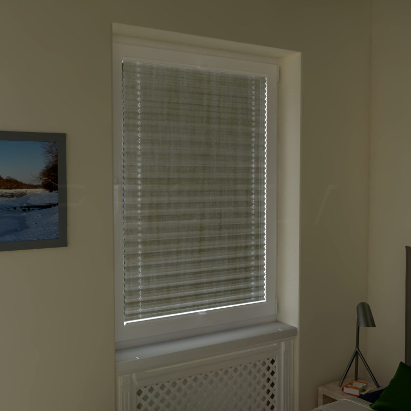 Plisuotos žaliuzės,  šviesai nepralaidūs, Smėlio