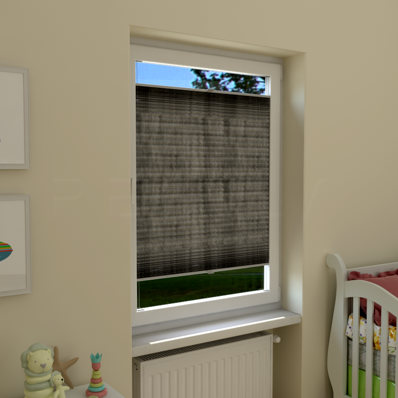 Plisuotos žaliuzės,  šviesai nepralaidūs, Pilka
