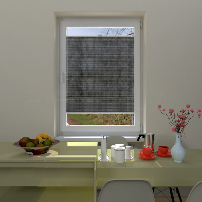 Plisuotos žaliuzės,  šviesai nepralaidūs, Pilka