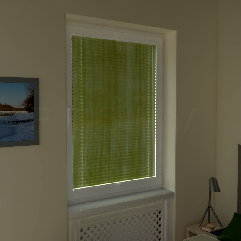 Plisuotos žaliuzės,  šviesai nepralaidūs, Žalia