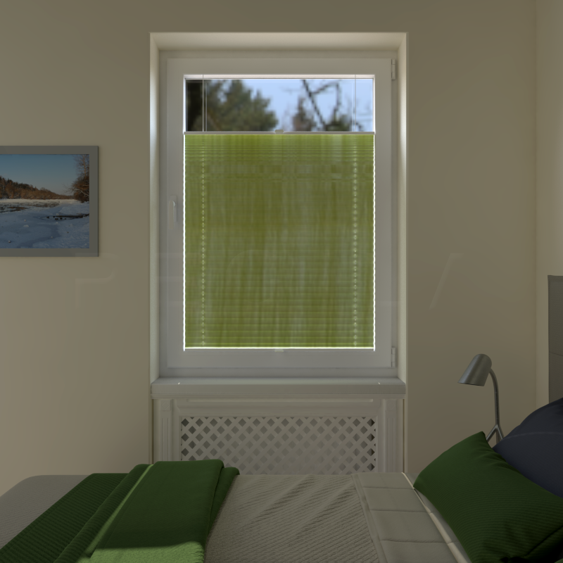 Plisuotos žaliuzės,  šviesai nepralaidūs, Žalia