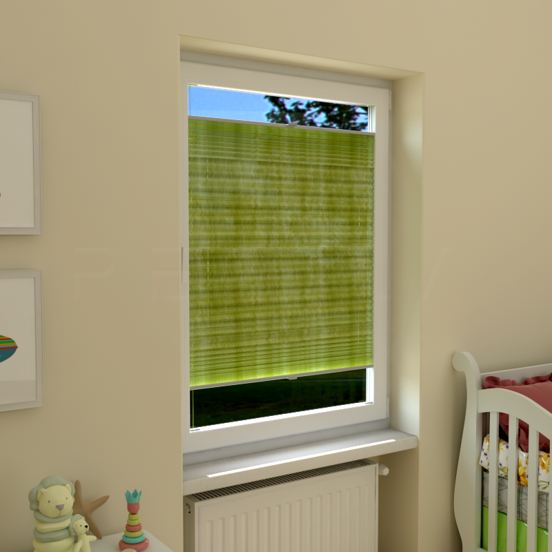 Plisuotos žaliuzės,  šviesai nepralaidūs, Žalia