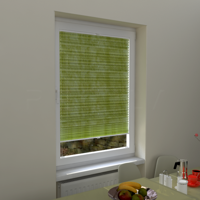 Plisuotos žaliuzės,  šviesai nepralaidūs, Žalia