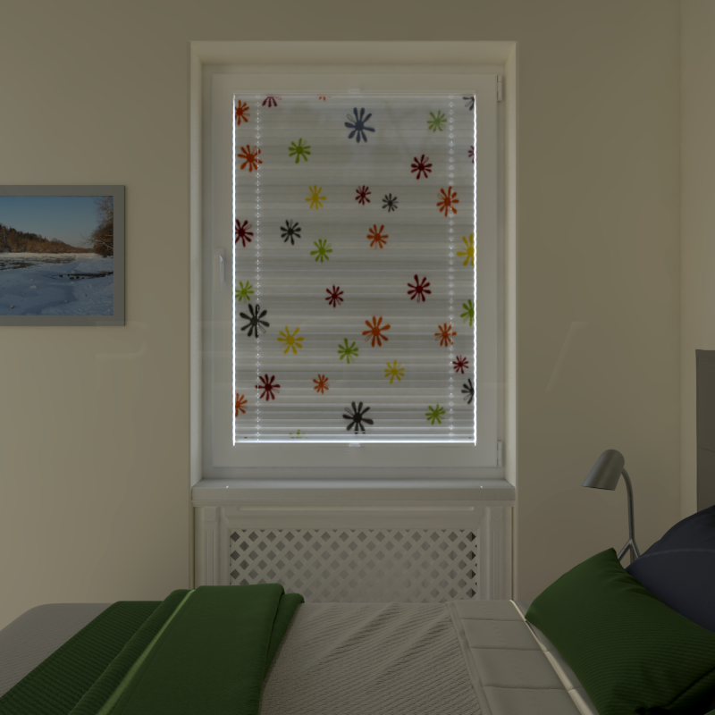 Plisuotos žaliuzės,  šviesai nepralaidūs, Balta