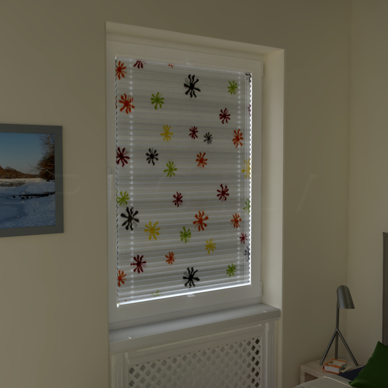 Plisuotos žaliuzės,  šviesai nepralaidūs, Balta