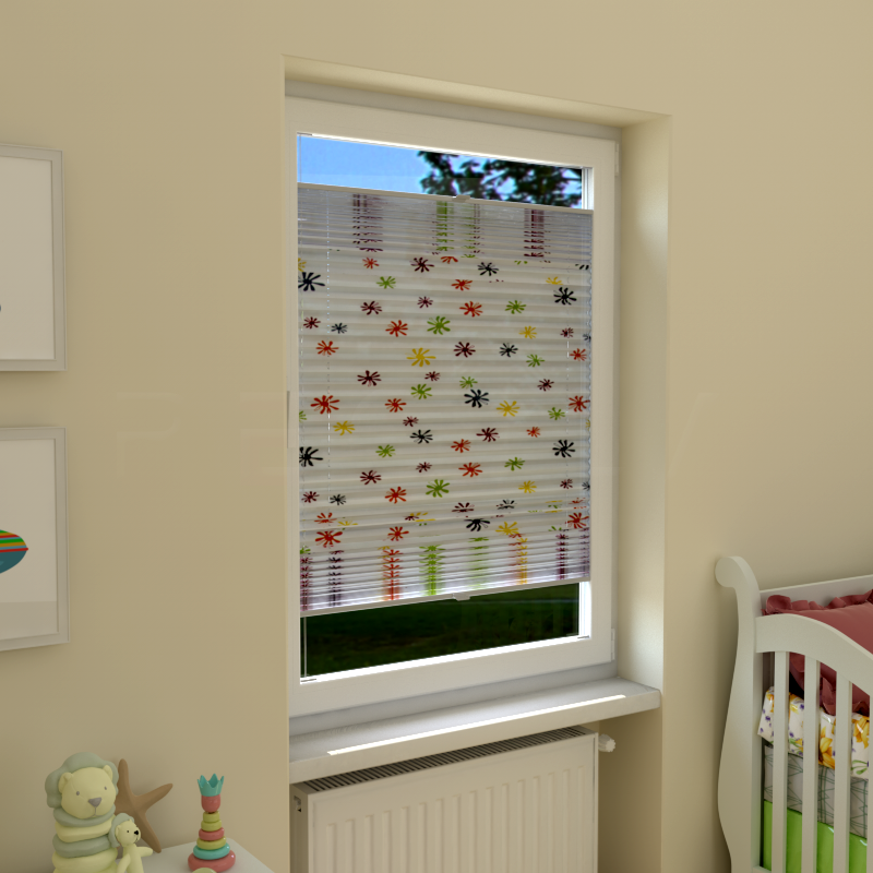 Plisuotos žaliuzės,  šviesai nepralaidūs, Balta