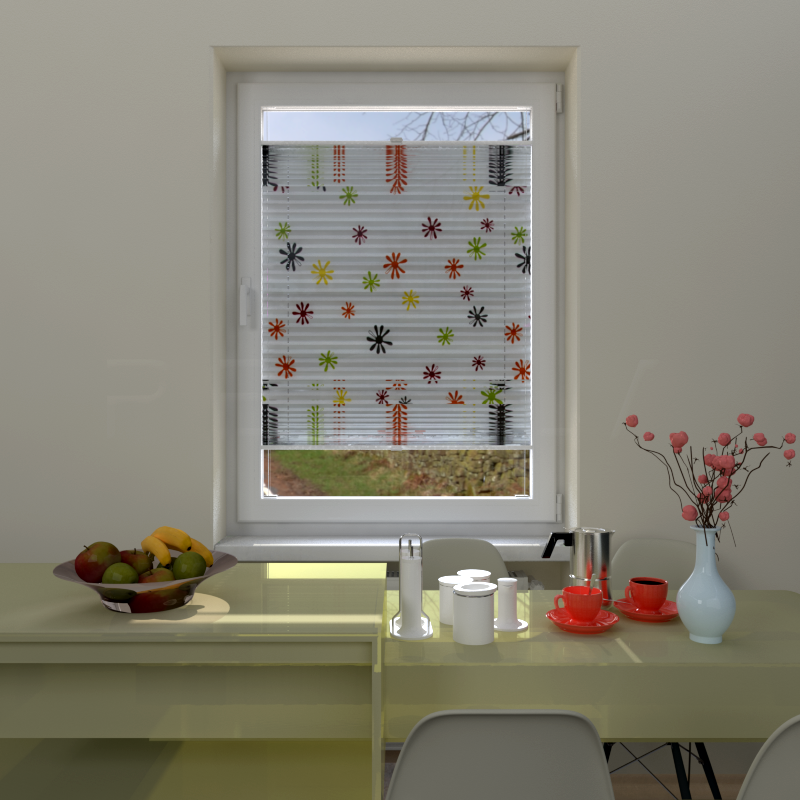 Plisuotos žaliuzės,  šviesai nepralaidūs, Balta