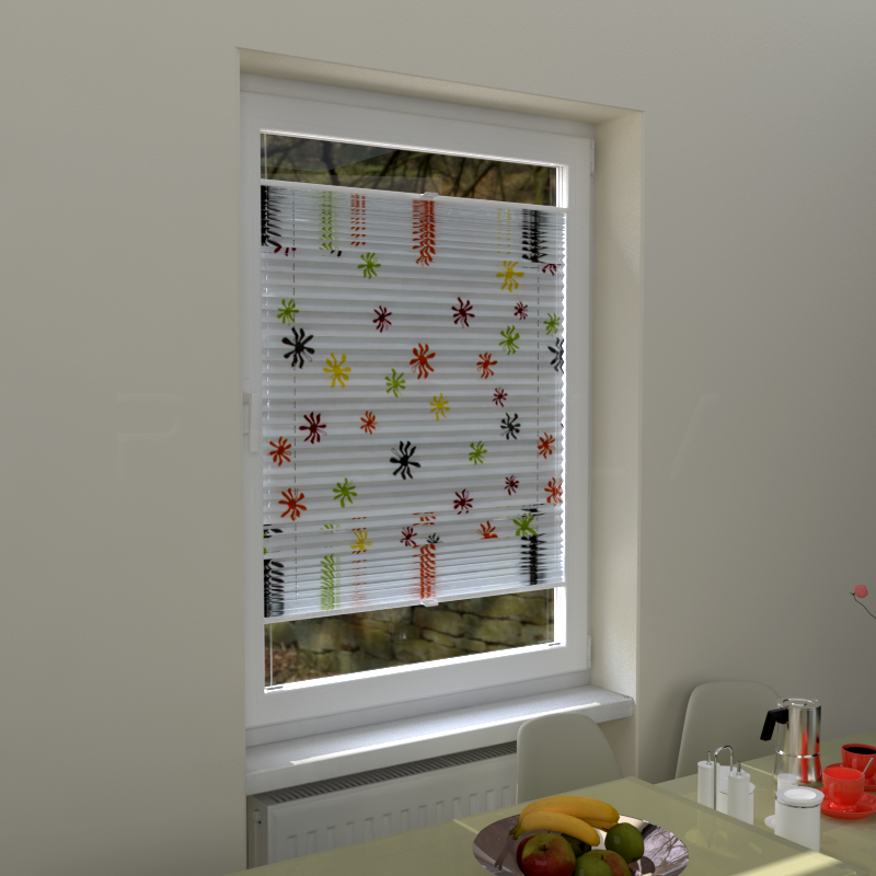 Plisuotos žaliuzės,  šviesai nepralaidūs, Balta