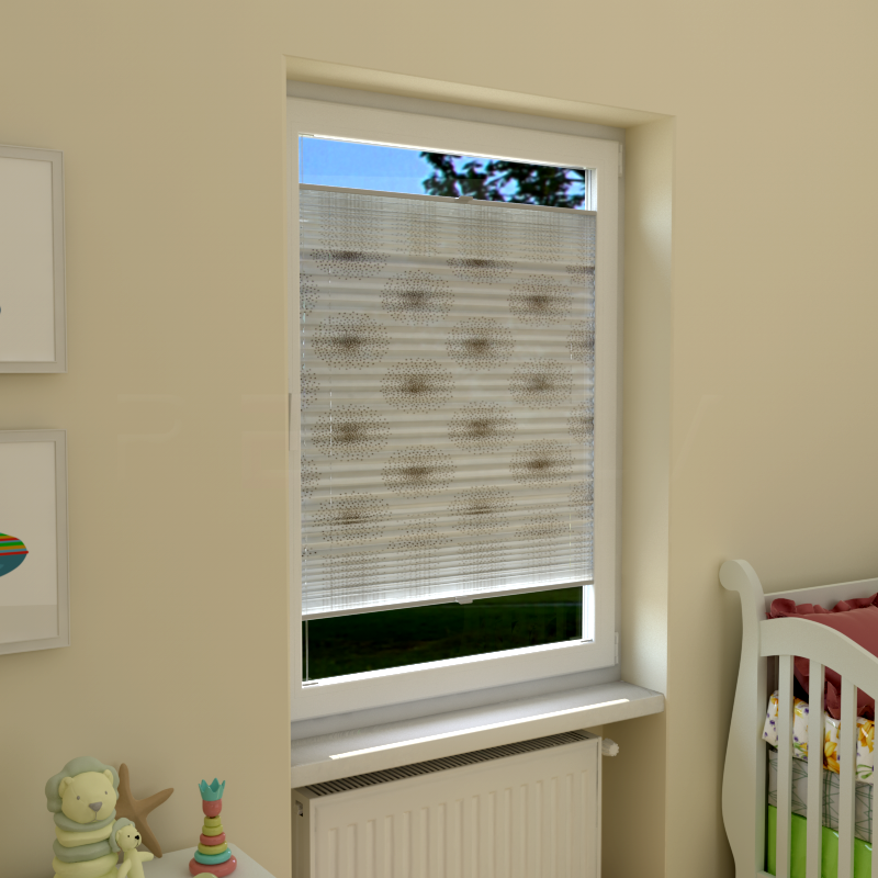 Plisuotos žaliuzės,  šviesai nepralaidūs, Balta