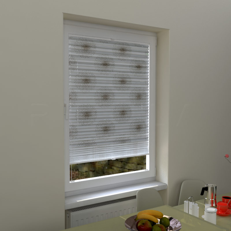 Plisuotos žaliuzės,  šviesai nepralaidūs, Balta