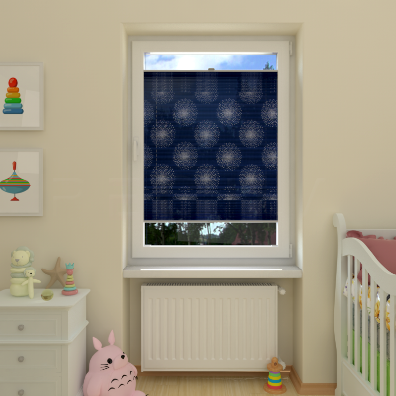 Plisuotos žaliuzės,  šviesai nepralaidūs, Mėlyna