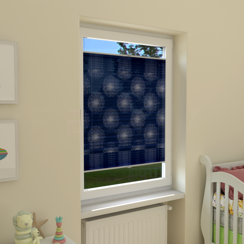Plisuotos žaliuzės,  šviesai nepralaidūs, Mėlyna