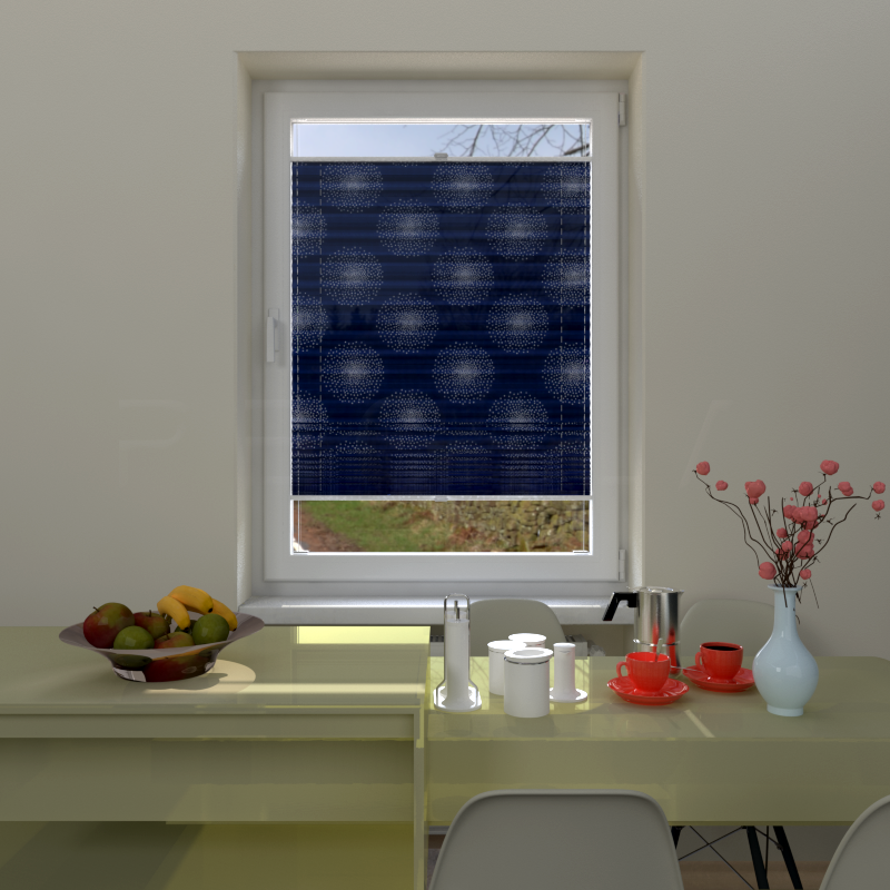 Plisuotos žaliuzės,  šviesai nepralaidūs, Mėlyna