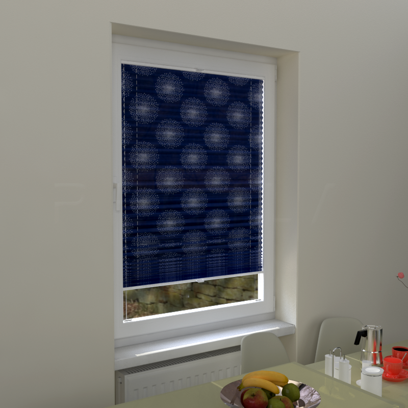 Plisuotos žaliuzės,  šviesai nepralaidūs, Mėlyna