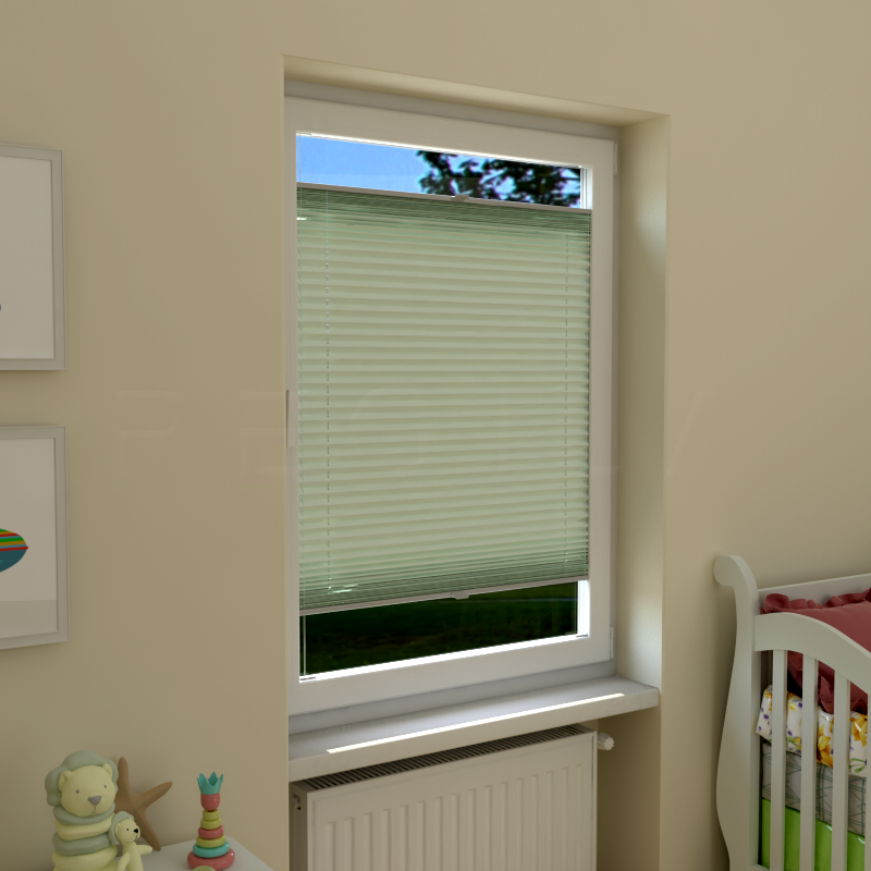 Plisuotos žaliuzės,  šviesai nepralaidūs, Geltona