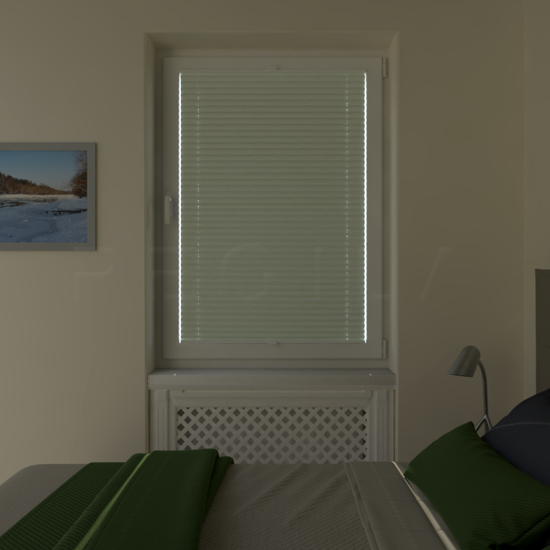 Plisuotos žaliuzės,  šviesai nepralaidūs, Geltona