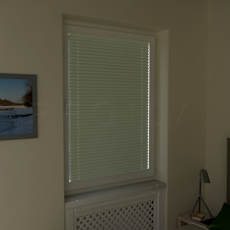 Plisuotos žaliuzės,  šviesai nepralaidūs, Geltona