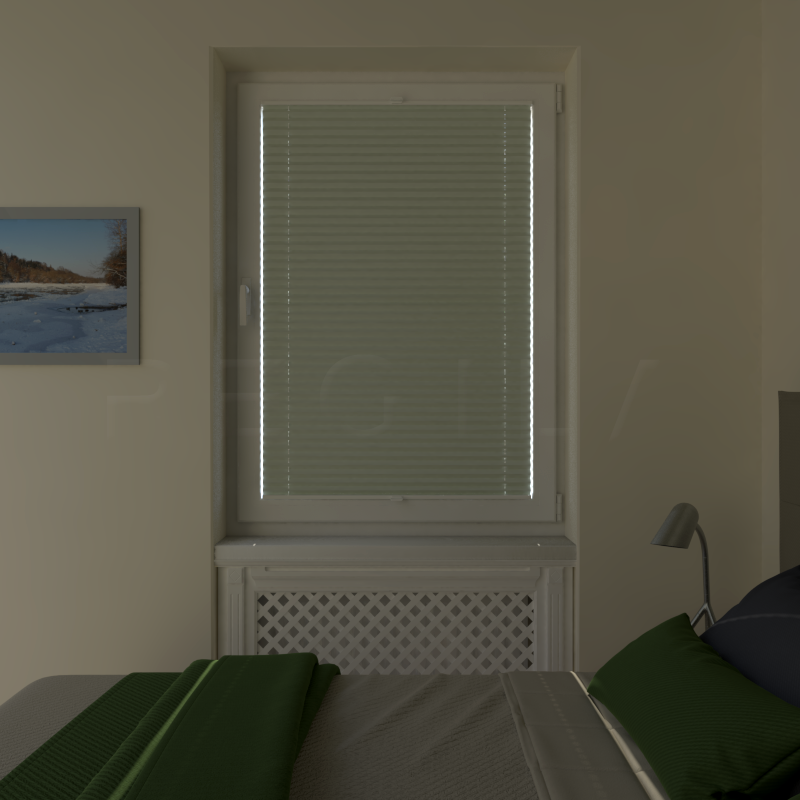 Plisuotos žaliuzės,  šviesai nepralaidūs, Smėlio