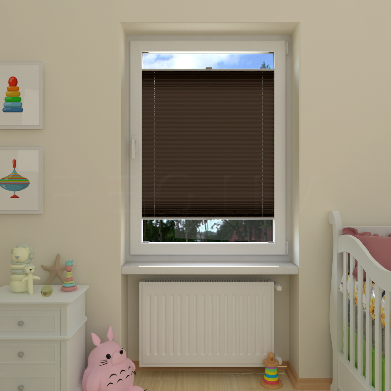 Plisuotos žaliuzės,  šviesai nepralaidūs, Ruda