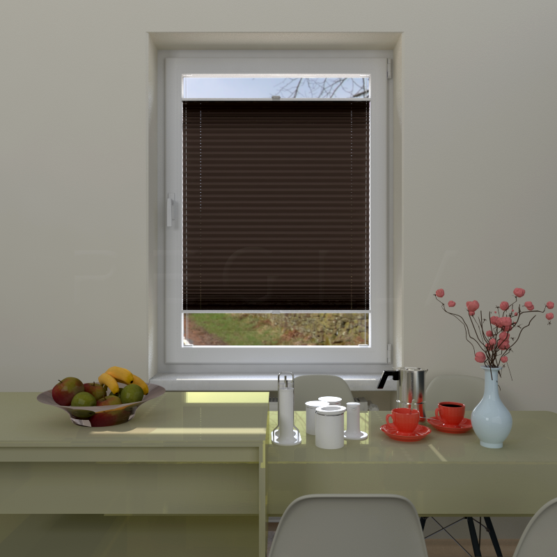 Plisuotos žaliuzės,  šviesai nepralaidūs, Ruda