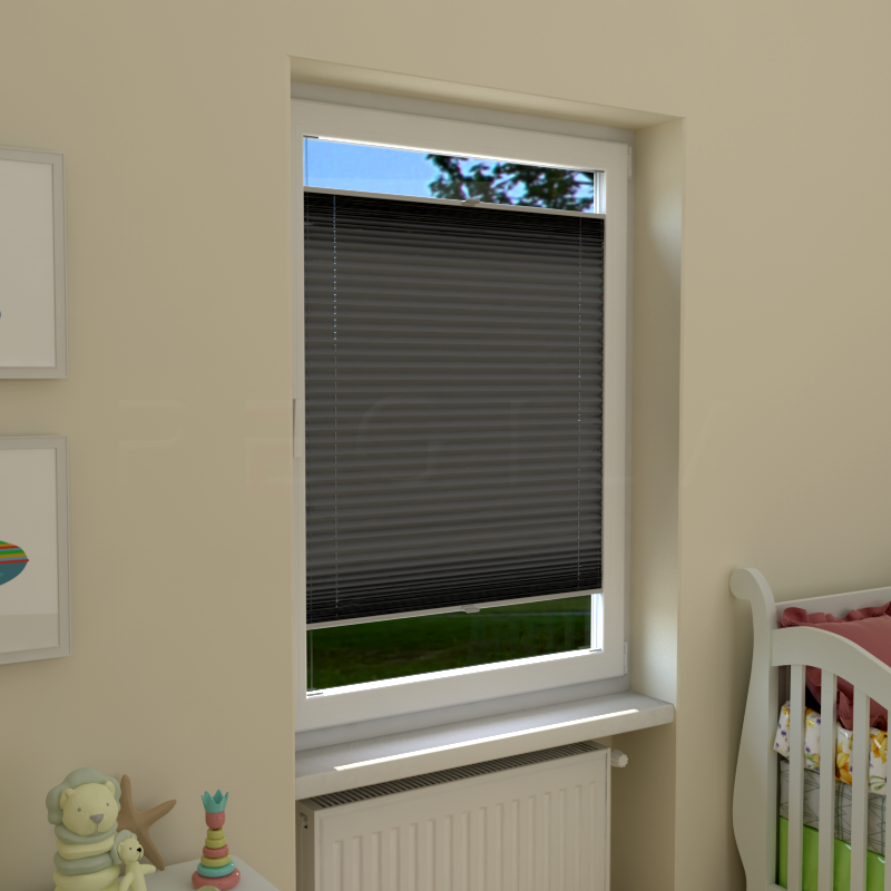 Plisuotos žaliuzės,  šviesai nepralaidūs, Pilka