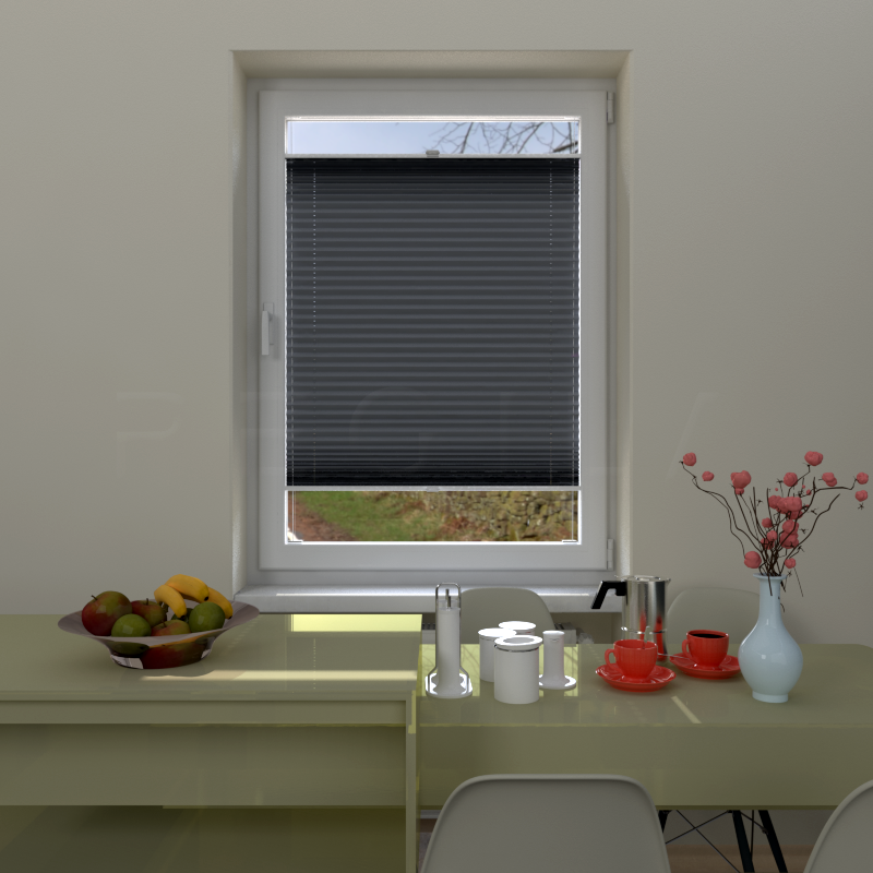 Plisuotos žaliuzės,  šviesai nepralaidūs, Pilka