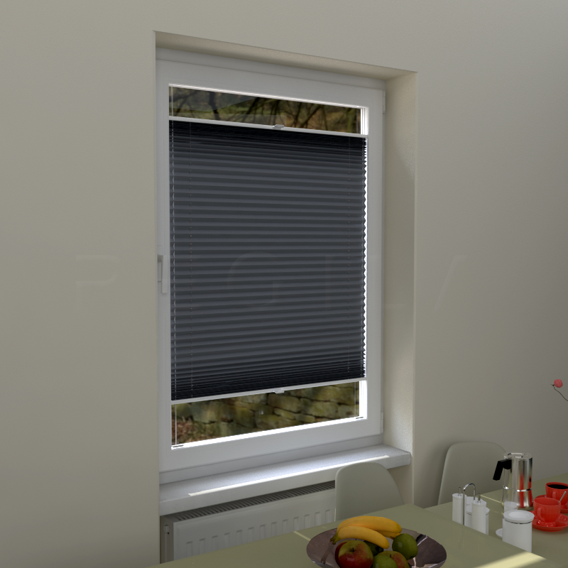 Plisuotos žaliuzės,  šviesai nepralaidūs, Pilka