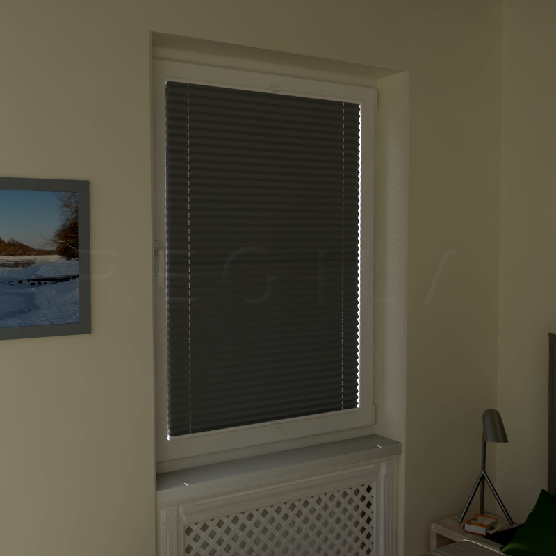 Plisuotos žaliuzės,  šviesai nepralaidūs, Pilka