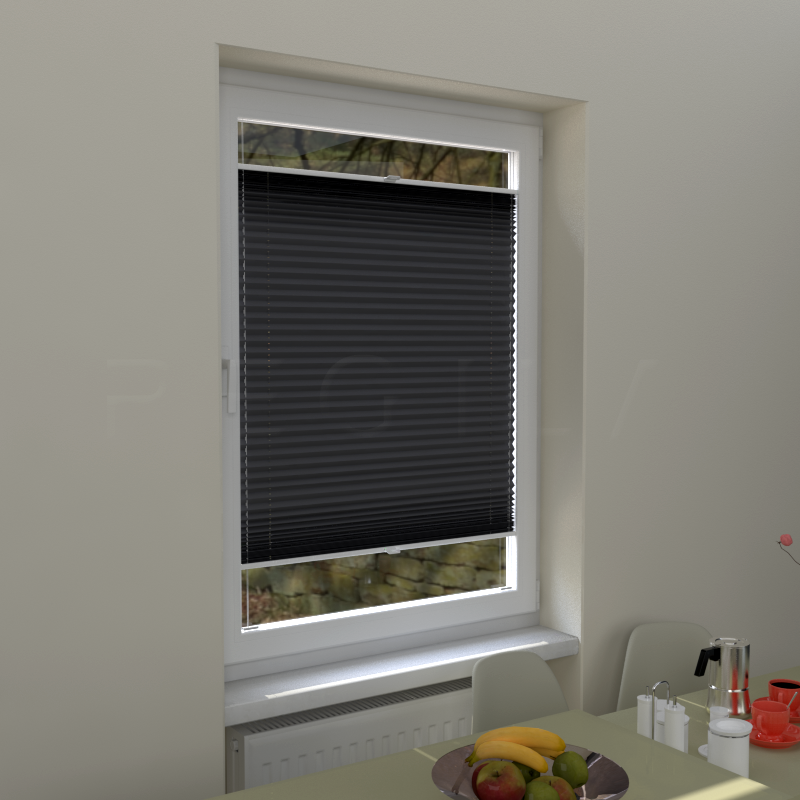 Plisuotos žaliuzės,  šviesai nepralaidūs, Pilka