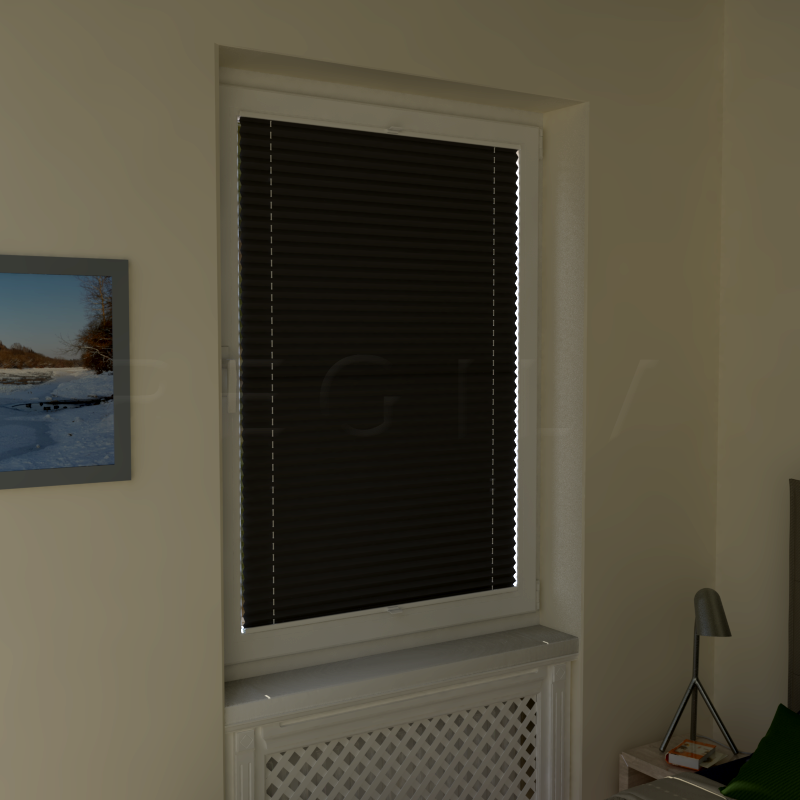 Plisuotos žaliuzės,  šviesai nepralaidūs, Pilka