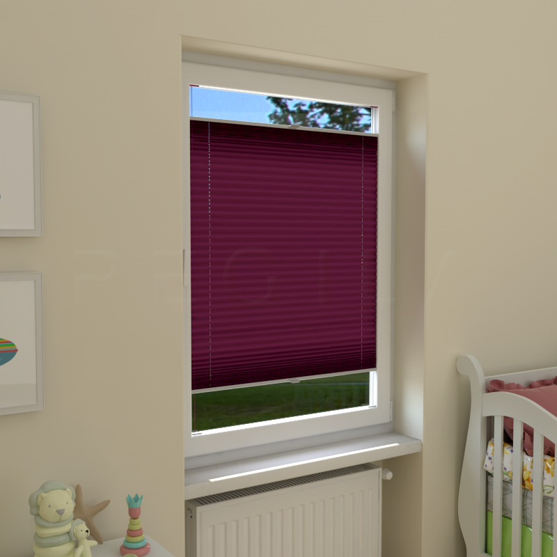 Plisuotos žaliuzės,  šviesai nepralaidūs, Violetinė