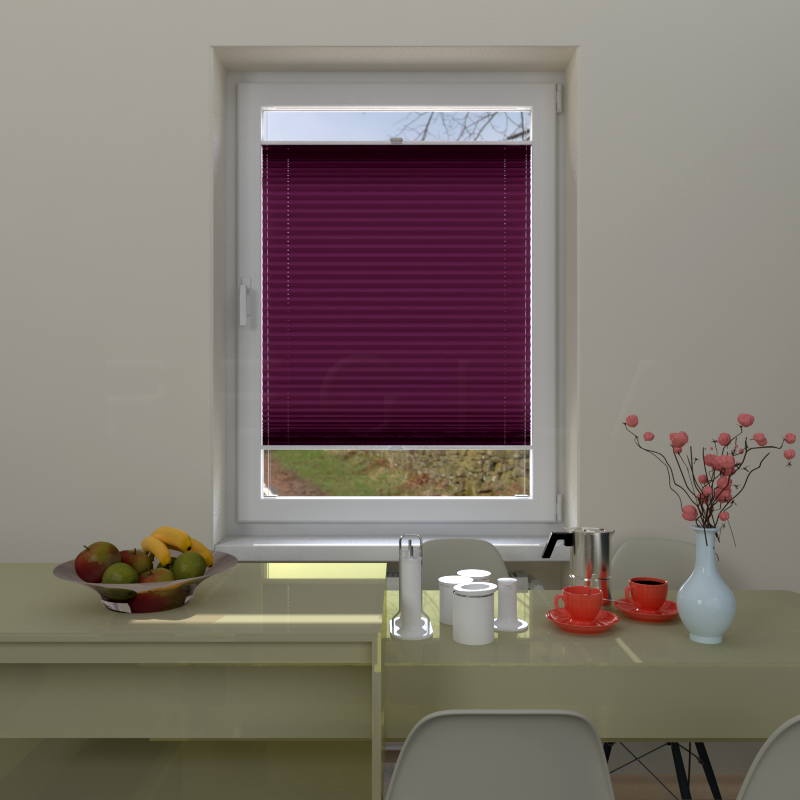 Plisuotos žaliuzės,  šviesai nepralaidūs, Violetinė