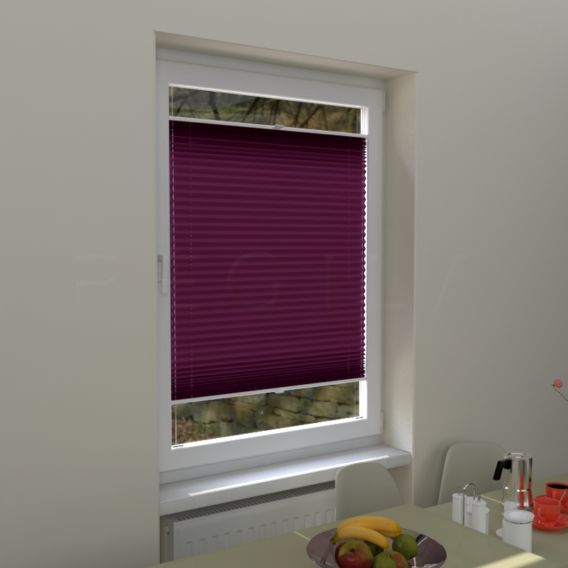 Plisuotos žaliuzės,  šviesai nepralaidūs, Violetinė