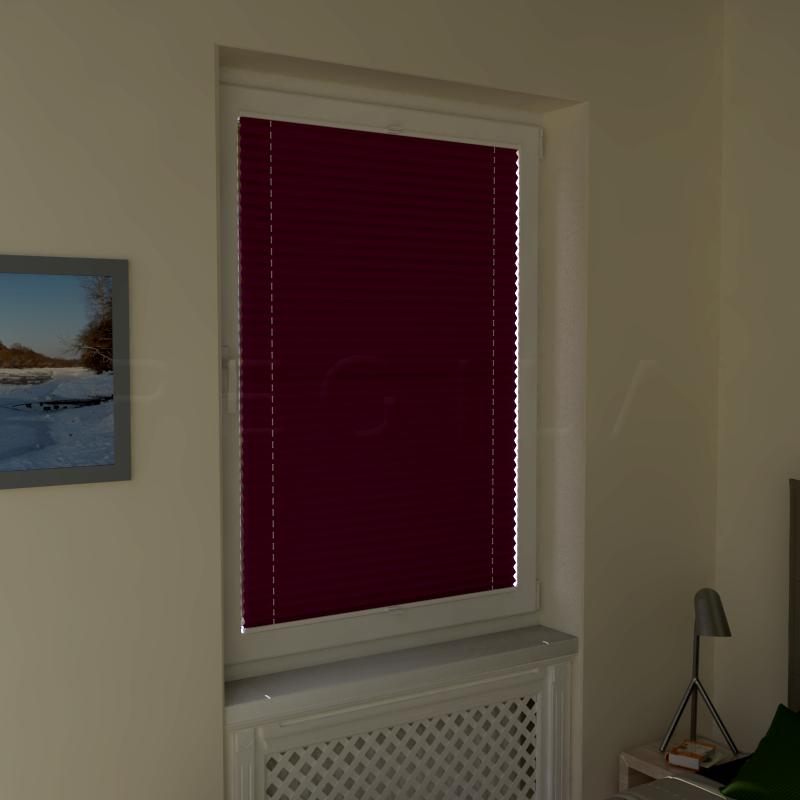 Plisuotos žaliuzės,  šviesai nepralaidūs, Violetinė