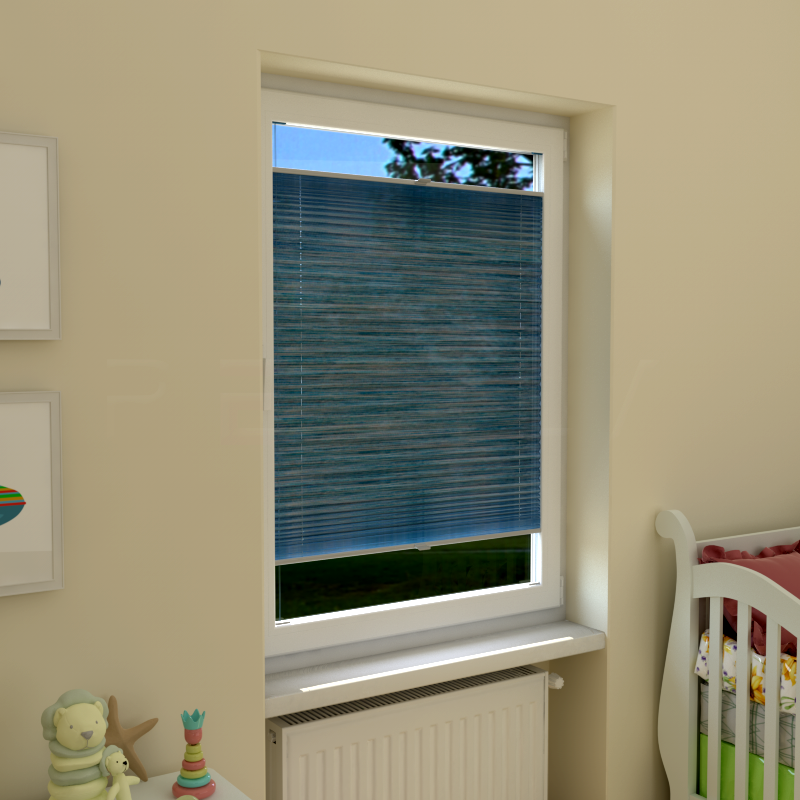 Plisuotos žaliuzės,  tekstūruotas, Mėlyna