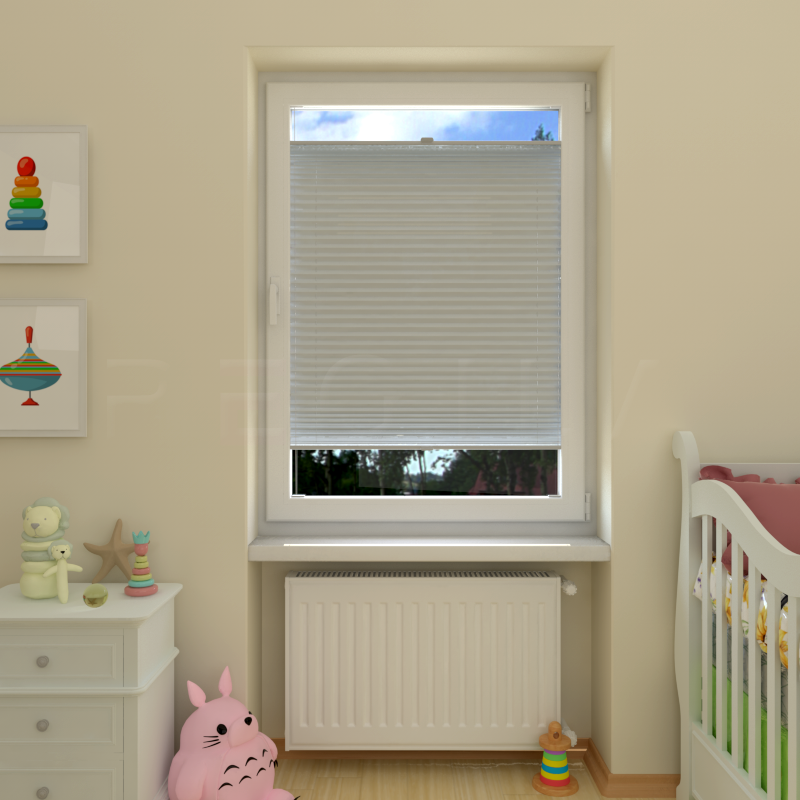 Plisuotos žaliuzės,  tekstūruotas, Pilka