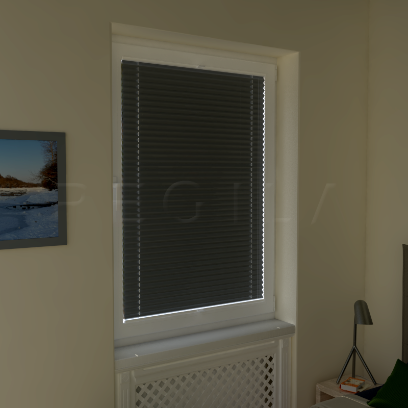 Plisuotos žaliuzės,  tekstūruotas, Pilka