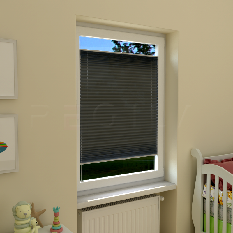 Plisuotos žaliuzės,  tekstūruotas, Pilka