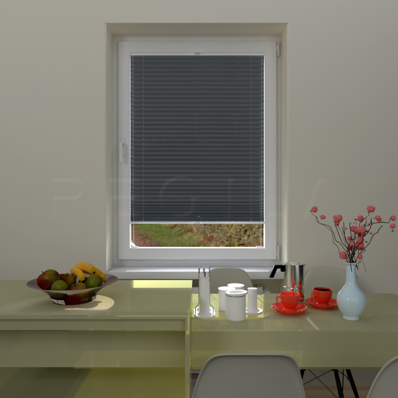 Plisuotos žaliuzės,  tekstūruotas, Pilka