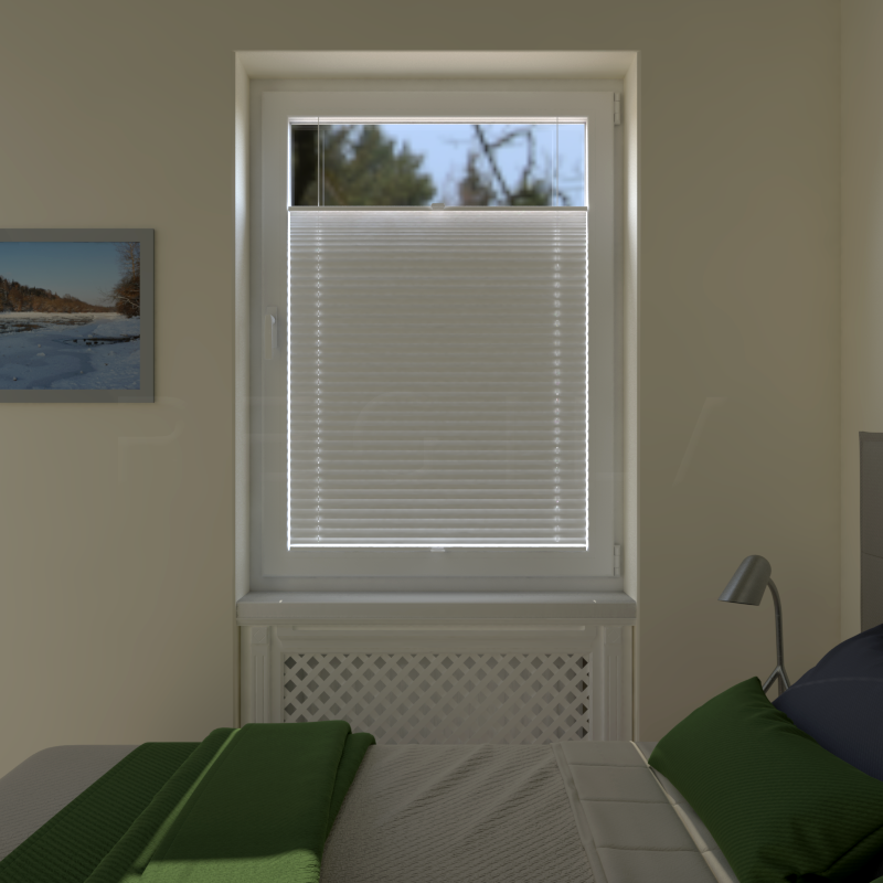 Plisuotos žaliuzės,  tekstūruotas, Balta