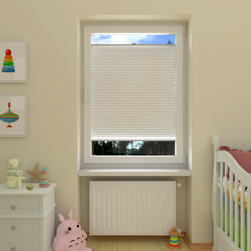 Plisuotos žaliuzės,  tekstūruotas, Balta