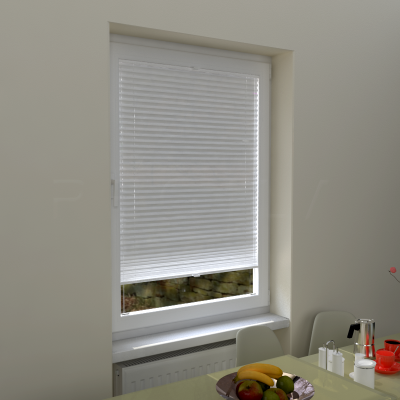 Plisuotos žaliuzės,  tekstūruotas, Balta