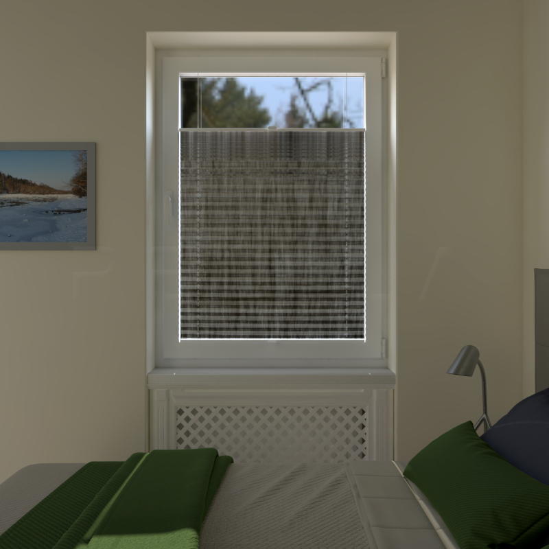 Plisuotos žaliuzės,  tekstūruotas, Pilka
