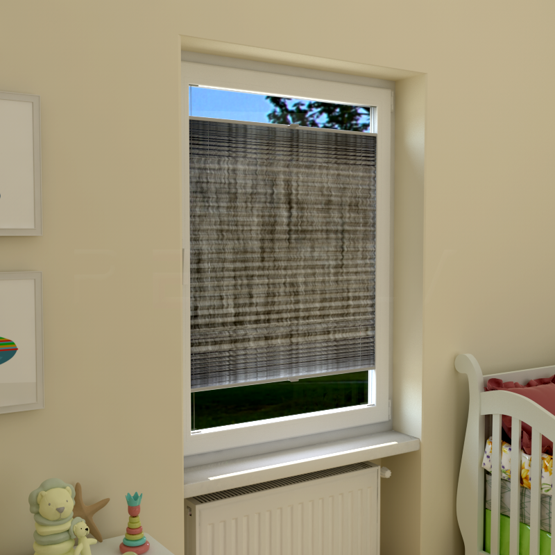 Plisuotos žaliuzės,  tekstūruotas, Pilka